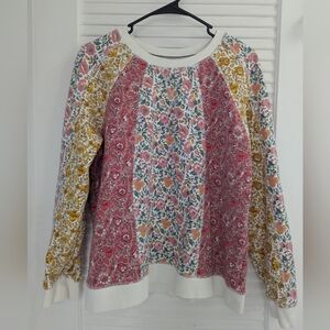 Boden Multicolor Floral Patchwork Crew Sweatshirt - Large